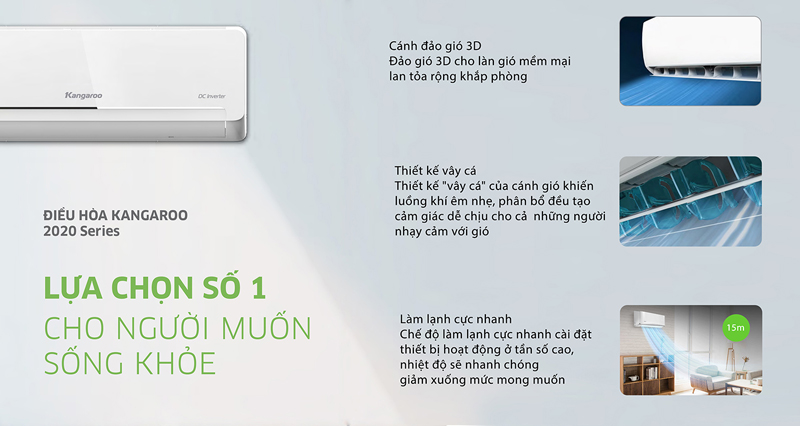 Máy lạnh 1 chiều Kangaroo Inverter KGAC12CI - Hàng chính hãng