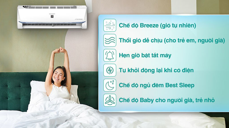 Máy lạnh Sharp Inverter AH-XP10BSW - Hàng chính hãng