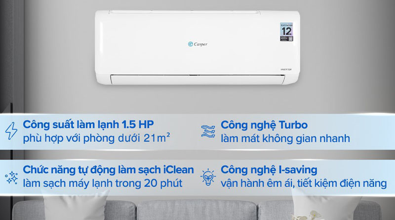 Điều hòa Casper Inverter 1.5HP TC-12IS36 - Hàng chính hãng