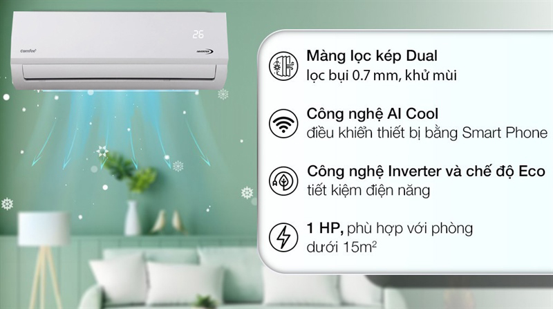 Máy lạnh Comfee inverter CFS-10VAFF-V - Hàng chính hãng