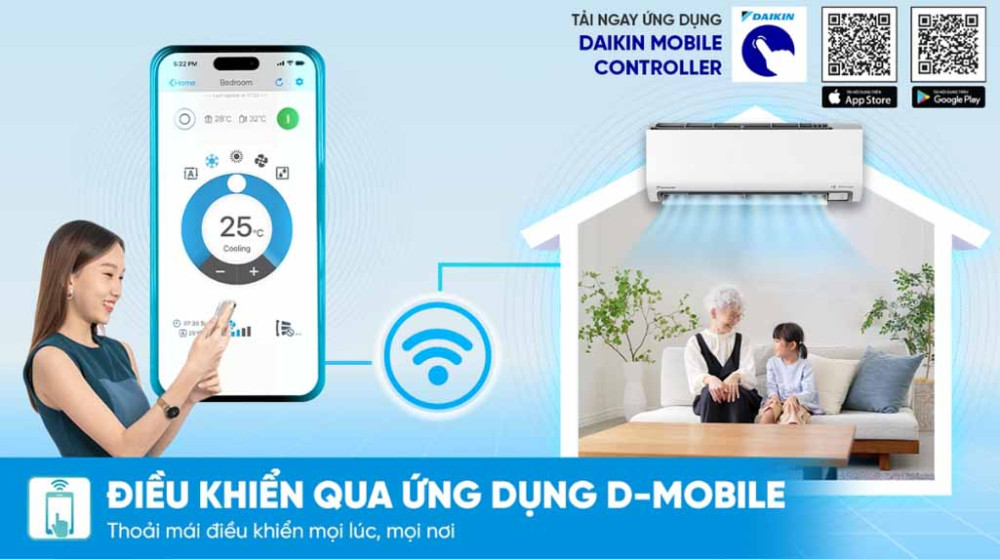 Máy lạnh Daikin inverter 1.5 HP ATKF35ZVMV - Hàng chính hãng