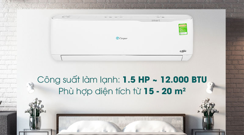 Máy lạnh Inverter Casper GC-12TL32 với diện tích làm lạnh hiệu quả