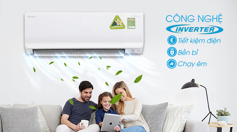 Máy lạnh Inverter Daikin ATKC25TAVMV/ARKC25TAVMV ứng dụng công nghệ Inverter tiết kiệm điện