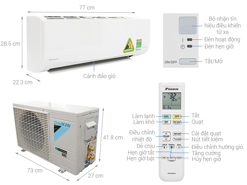 Máy lạnh Inverter Daikin FTKA50UAVMV - Hàng chính hãng