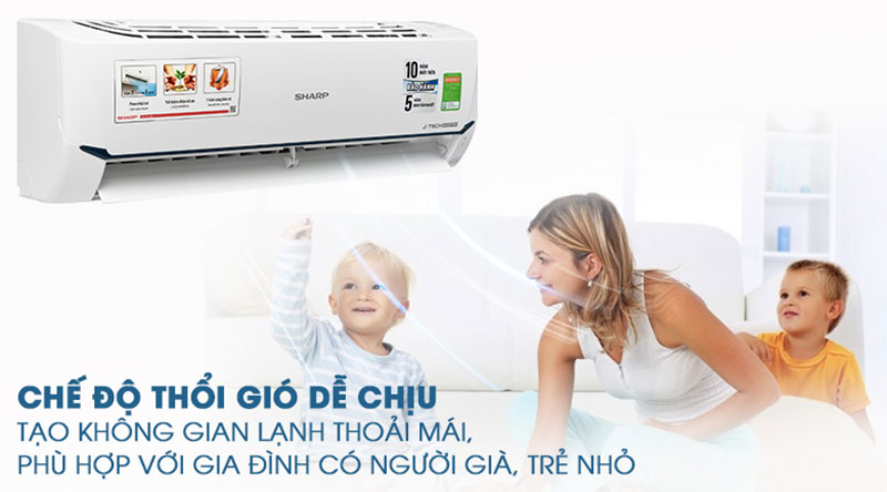 Chế độ thổi gió dễ chịu của máy lạnh Inverter Sharp AH-X12XEW 