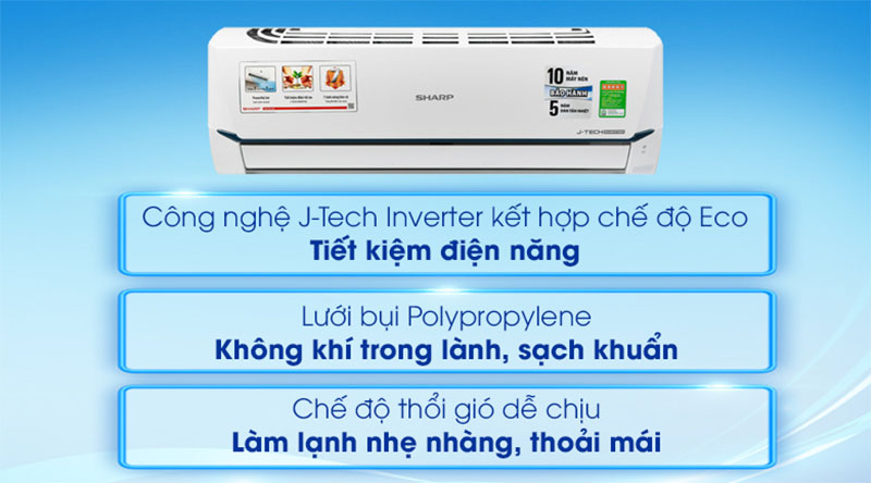 Chức năng của máy lạnh Inverter Sharp AH-X9XEW