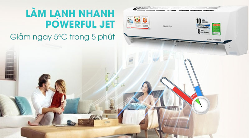 Chức năng làm lạnh nhanh của máy lạnh Inverter Sharp AH-X9XEW