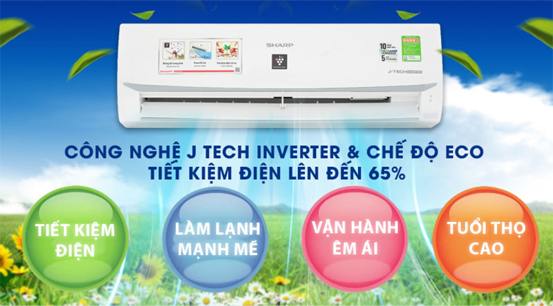 Máy lạnh Inverter Sharp AH-XP10WMW - Hàng chính hãng