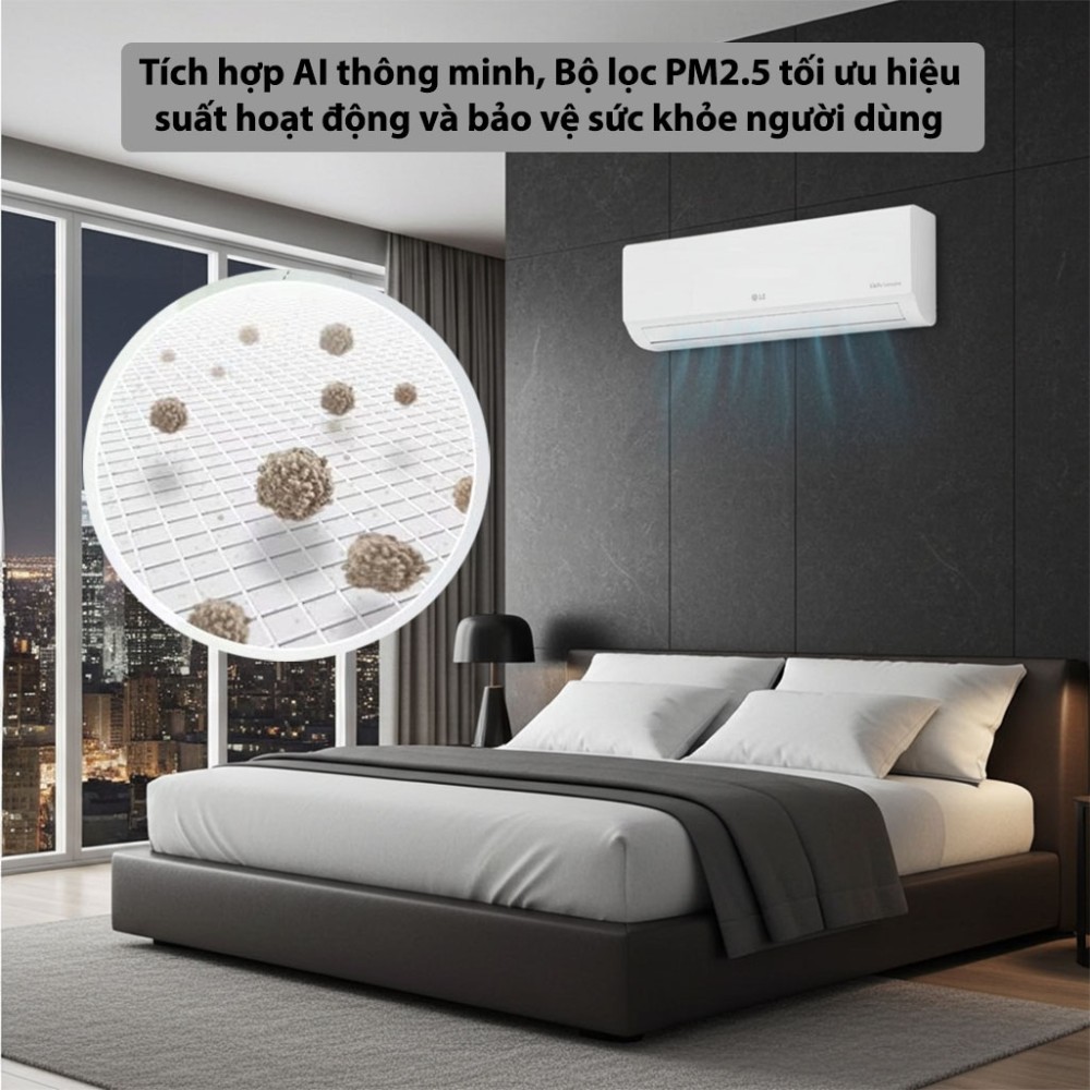 Máy lạnh LG Inverter 1 HP IEC09G1 trang bị bộ lọc khuẩn bảo vệ sức khỏe