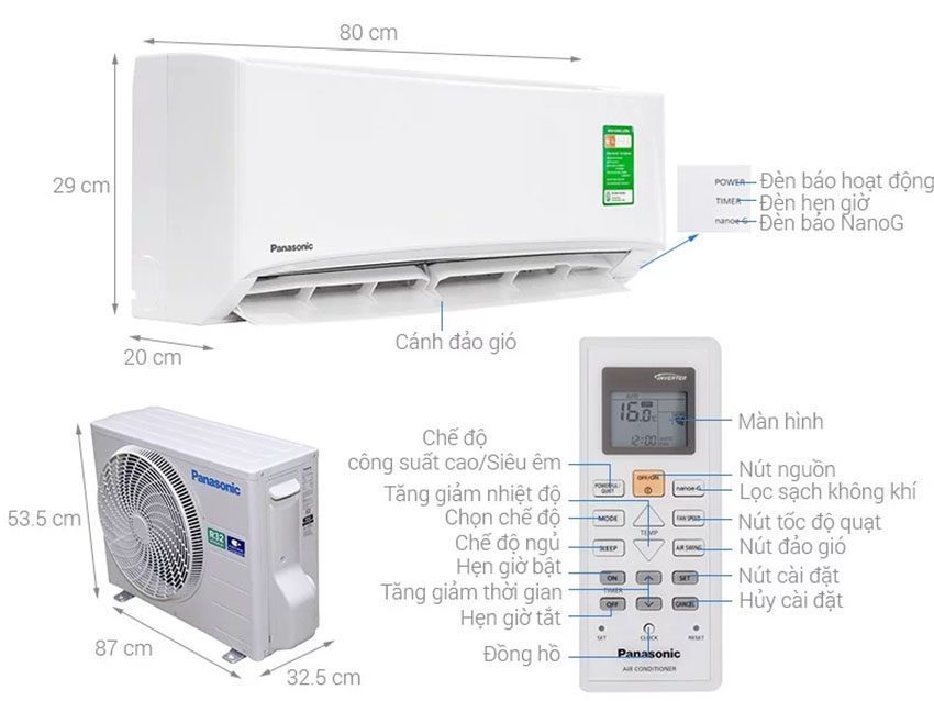 Máy lạnh Panasonic CU/CS-N18VKH-8 - Hàng chính hãng