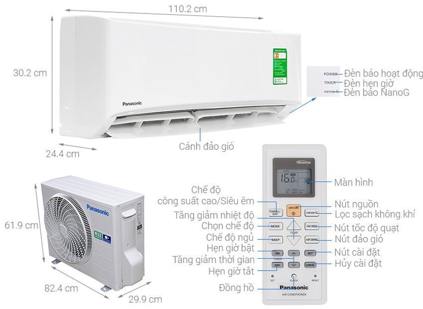 Máy lạnh Panasonic CU/CS-N24UKH-8 - Hàng chính hãng