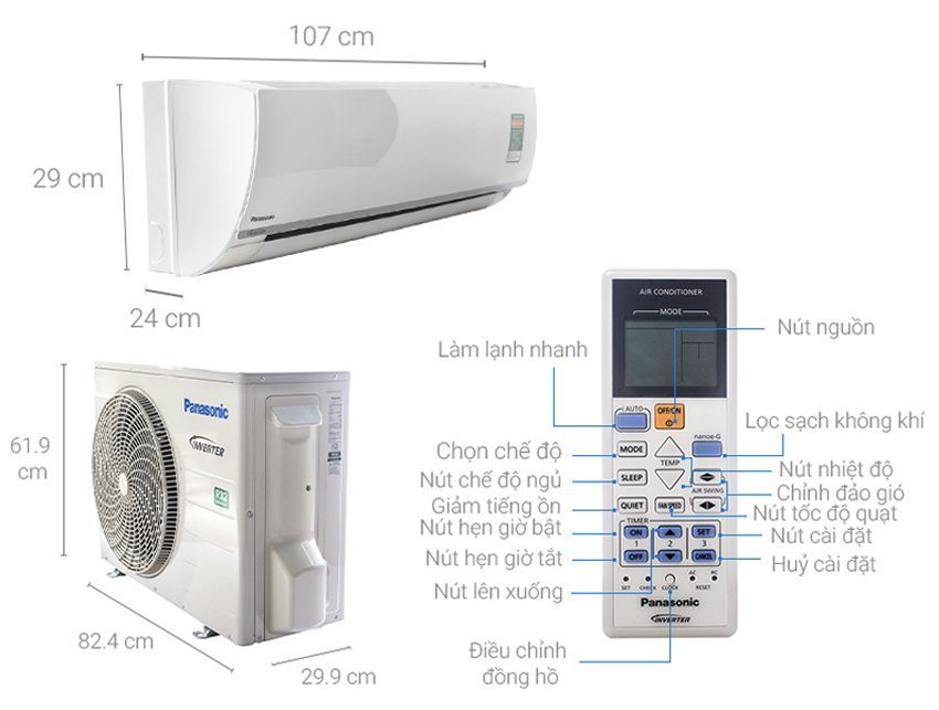 Máy lạnh Panasonic CU/CS-PU18TKH-8 - Hàng chính hãng