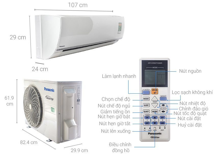 Máy lạnh Panasonic CU/CS-PU24TKH-8 - Hàng chính hãng