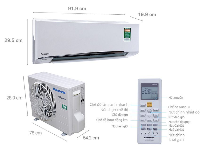 Máy lạnh Panasonic CU/CS-U12TKH-8 - Hàng chính hãng