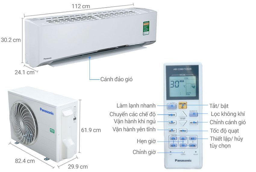 Cấu hình của máy lạnh Panasonic CU/CS-U24TKH-8.hình cu