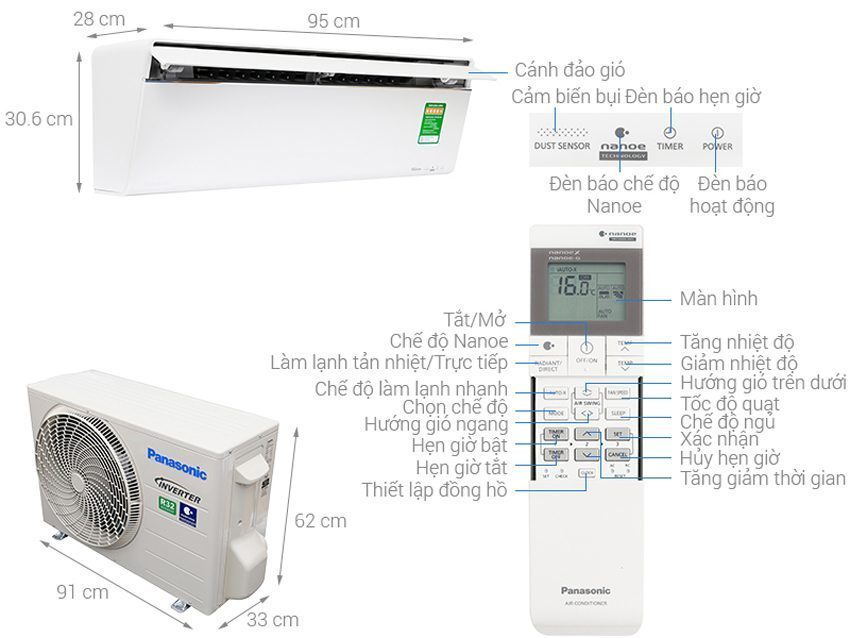 Máy lạnh Panasonic CU/CS-VU18UKH-8 - Hàng chính hãng