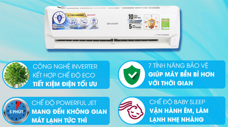 Máy lạnh Sharp AH-X12VEW - Hàng chính hãng