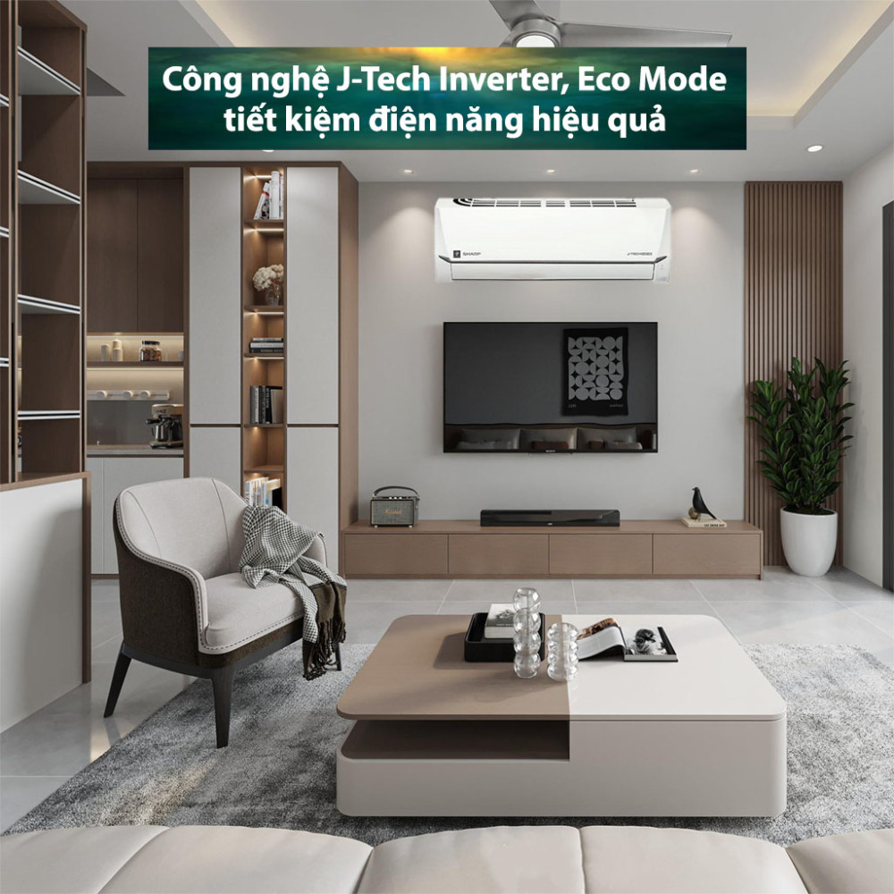 Máy lạnh Sharp Inverter 1.5HP AH-XP13CSWA - Hàng chính hãng