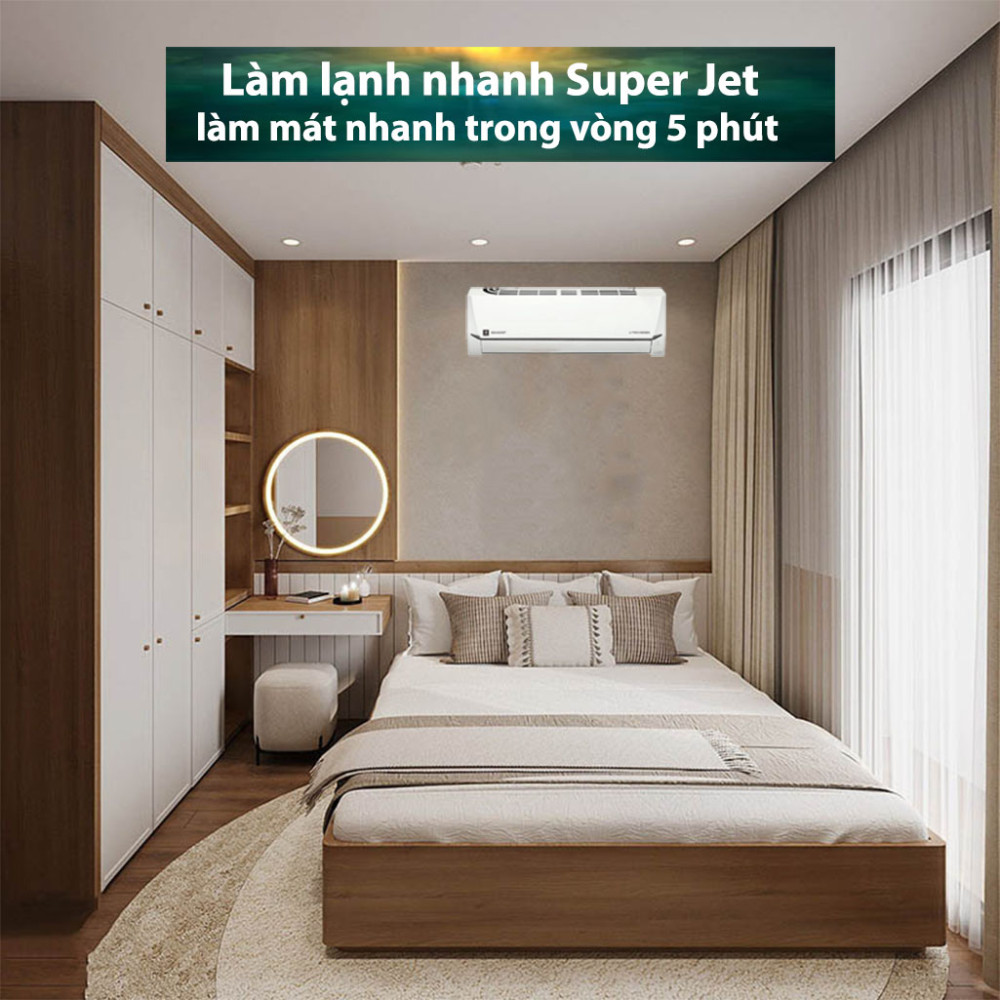 Máy lạnh Sharp Inverter 1.5HP AH-XP13CSWA - Hàng chính hãng