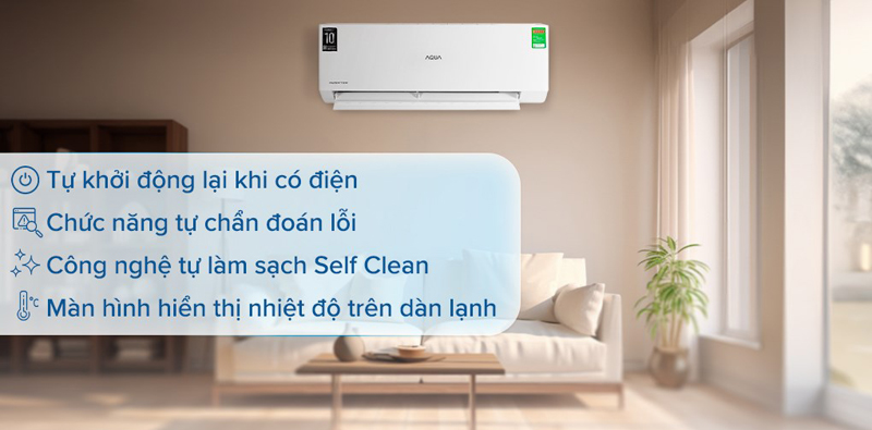 Máy lạnh Aqua Inverter 1.5HP AQA-RV13QA2 - Hàng chính hãng