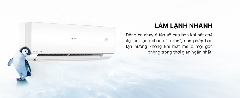 Máy lạnh Aqua Inverter 1.5 HP AQA-RUV13XAW2 - Hàng chính hãng