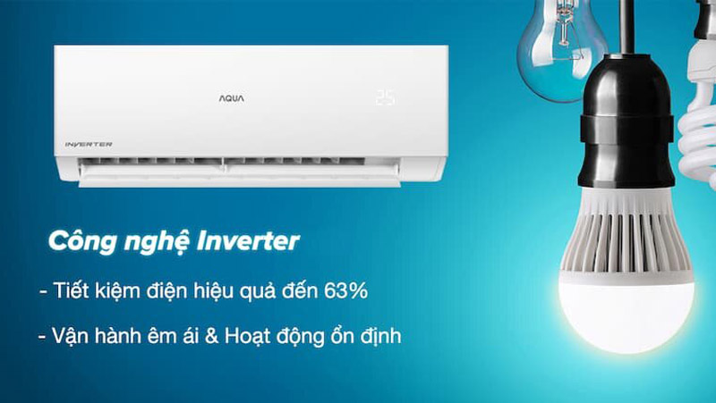 Máy lạnh Aqua Inverter 1.5 HP AQA-RUV13XAW2 - Hàng chính hãng