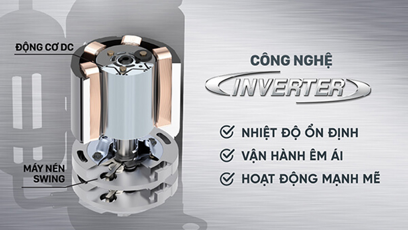 Công nghệ Inverter vận hành êm ái và tiết kiệm điện năng