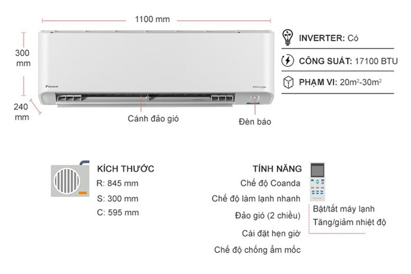 Máy lạnh Daikin Inverter 2 HP FTKZ50VVMV  - Hàng chính hãng