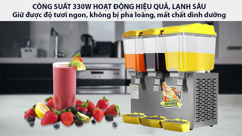 Máy làm lạnh đồ uống dạng khuấy 3 ngăn DN338 - Hàng chính hãng