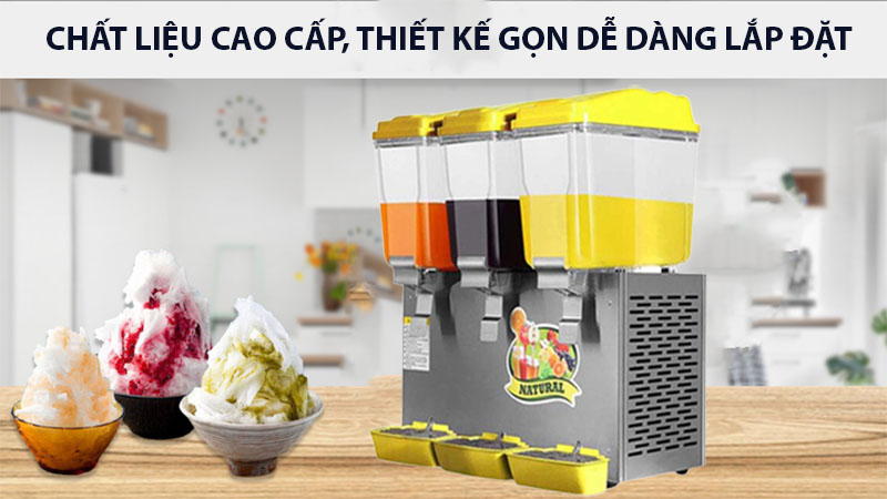 Máy làm lạnh đồ uống dạng khuấy 3 ngăn DN338 - Hàng chính hãng