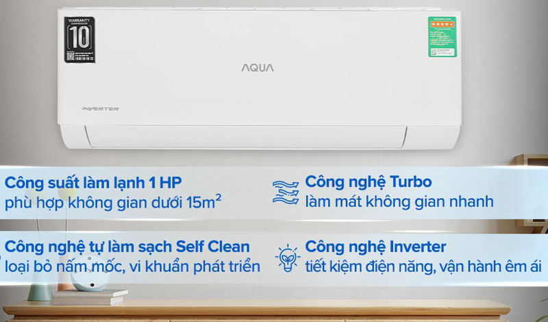Máy lạnh Aqua Inverter AQA-RV10QA2 - Hàng chính hãng
