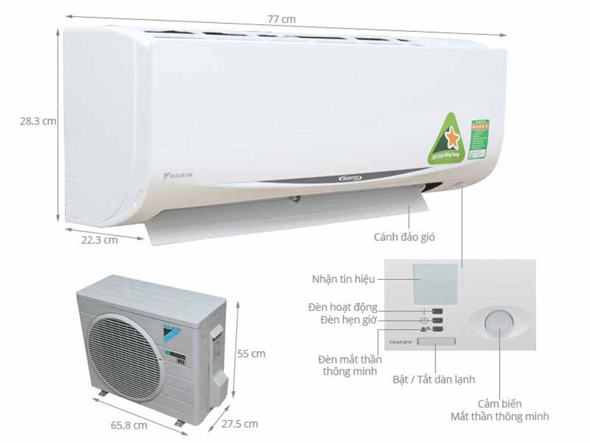 Máy lạnh inverter Daikin FTKC71TVMV - Hàng chính hãng