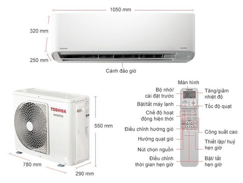 Máy lạnh inverter Toshiba RAS-H24PKCVG-V - Hàng chính hãng