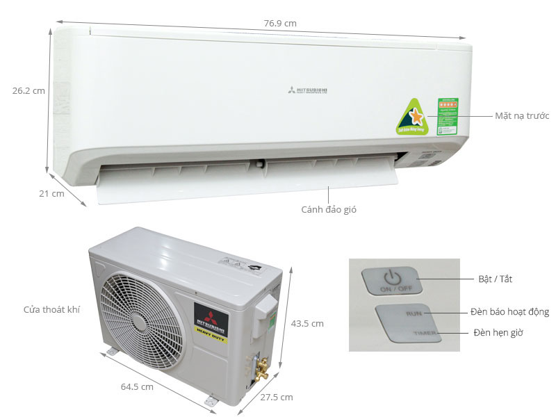 Máy lạnh 1 chiều Mitsubishi Heavy SRK/SRC-13YYP-W5 - Hàng chính hãng