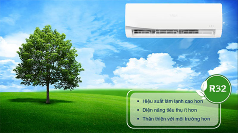 Máy lạnh một chiều Aqua AQA-KCR9NQS sử dụng Ga R32 thân thiện với môi trường