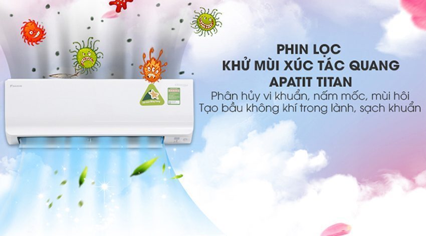 Máy lạnh một chiều Inverter Daikin FTKM35SVMV/RKM35SVMV với màng lọc khử mùi hiệu quả