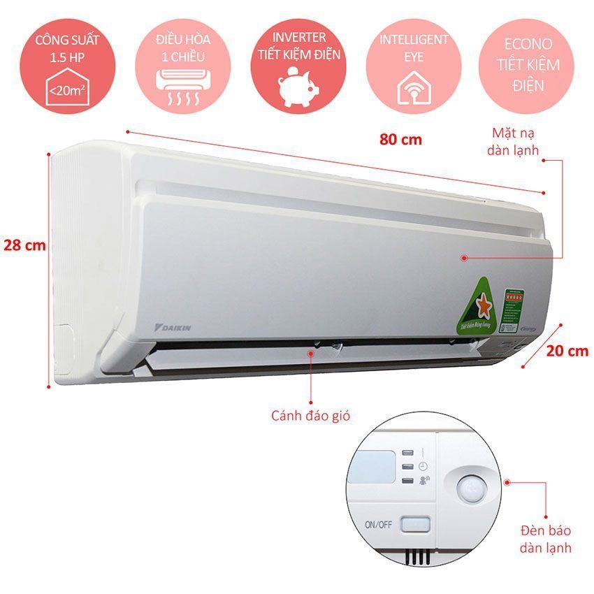 Chi tiết của máy lạnh một chiều inverter Daikin  FTKS35GVMV/RKS35GVMV 