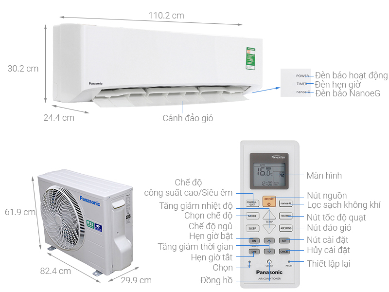 Máy lạnh Panasonic 2.5 HP CU/CS-N24ZKH-8 - Hàng chính hãng