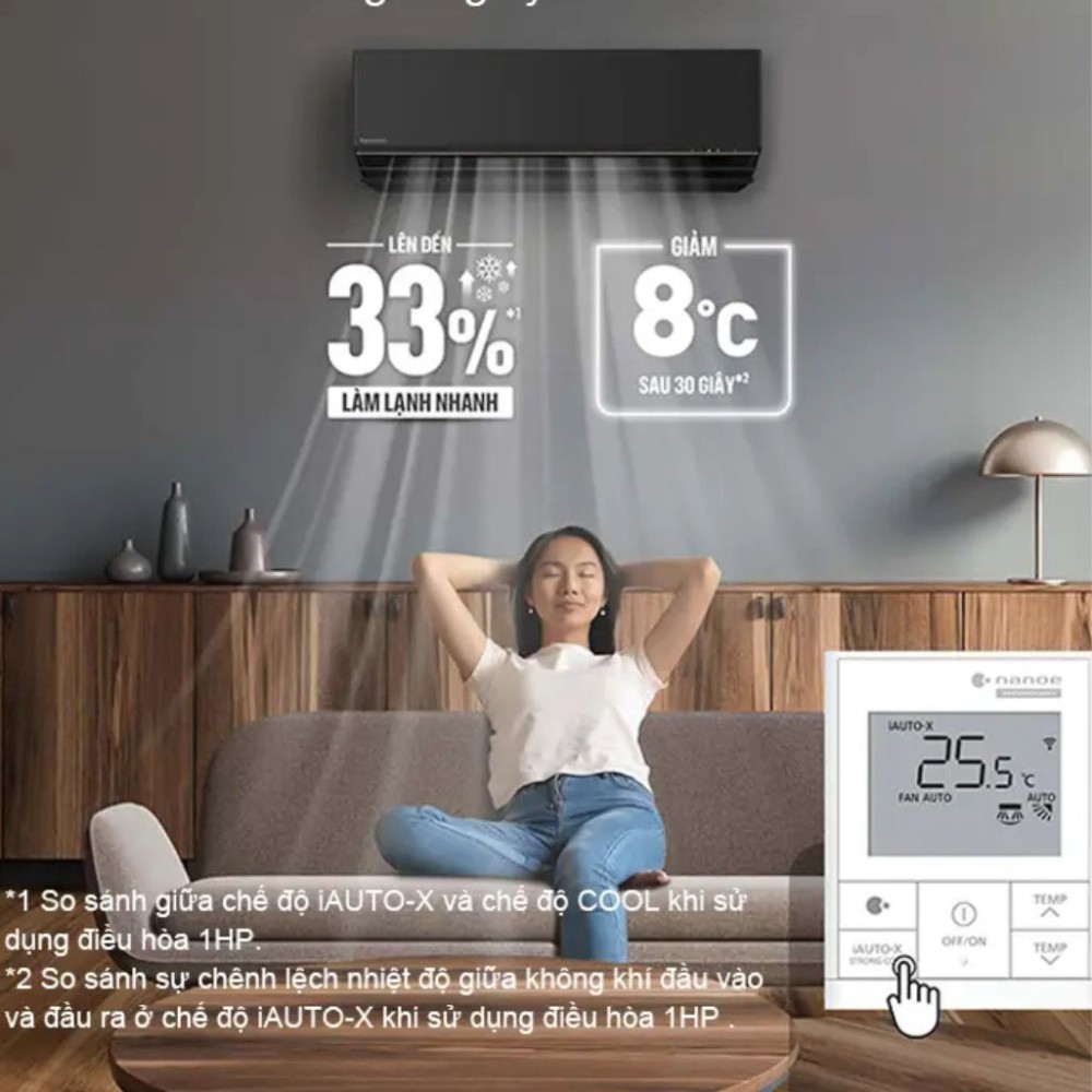 Máy lạnh Panasonic inverter 1 HP CU/CS-AU9BKH-8 - Hàng chính hãng