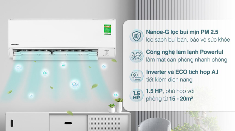 Máy lạnh Panasonic Inverter 1.5 HP CU/CS-XPU12ZKH-8 - Hàng chính hãng