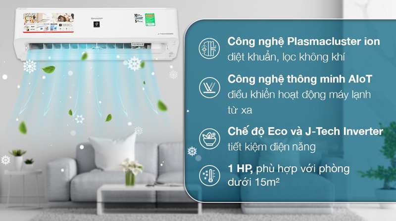 Tính năng nổi bật của máy lạnh  Sharp inverter AH-XP10YHW