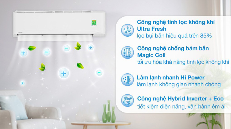 Máy lạnh Toshiba Inverter 2.5 HP RAS-H24S4KCV2G-V - Hàng chính hãng