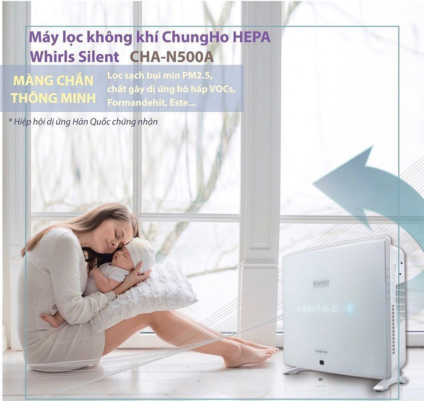 Máy lọc không khí Chungho Hepa Whirls Silent CHA-N500A - Hàng chính hãng