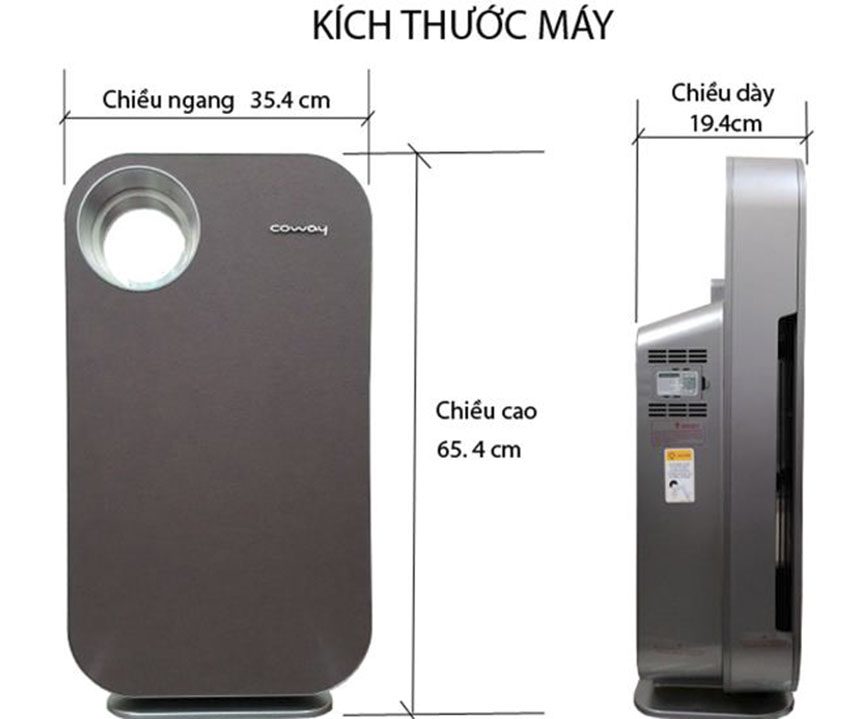 Kích thước của máy lọc không khí Coway AP-1008DH