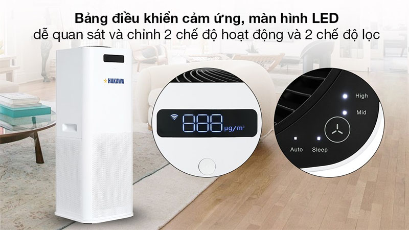Bảng điều khiển của Máy lọc không khí Hakawa HK-K3