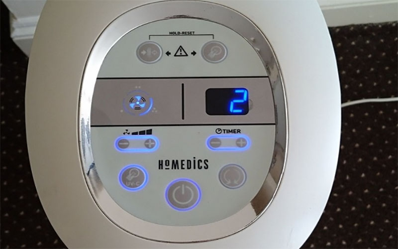 Bảng điều khiển của Máy lọc không khí HoMedics AR-29A-GB
