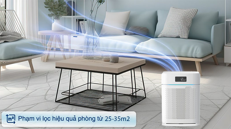 Bán kính hoạt động của Máy lọc không khí Ideal AP25