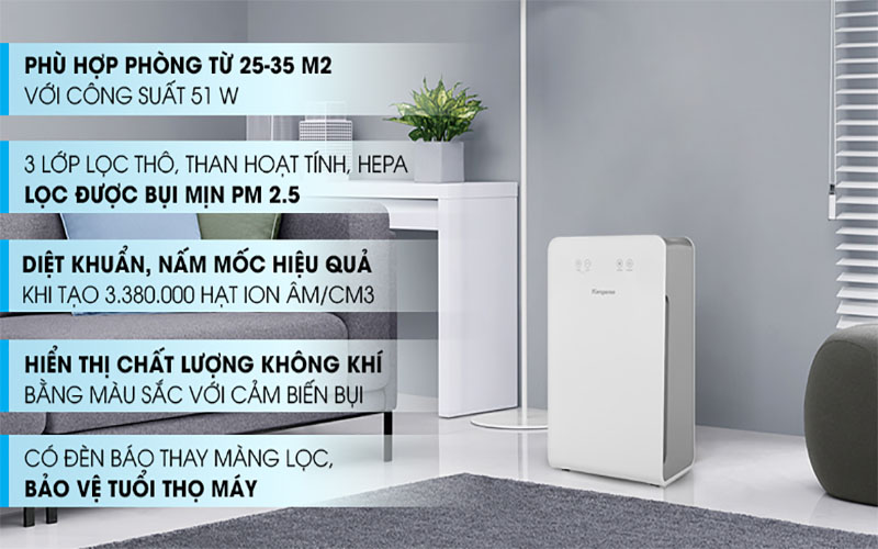 Máy lọc không khí Kangaroo KG36AP2 - Hàng chính hãng