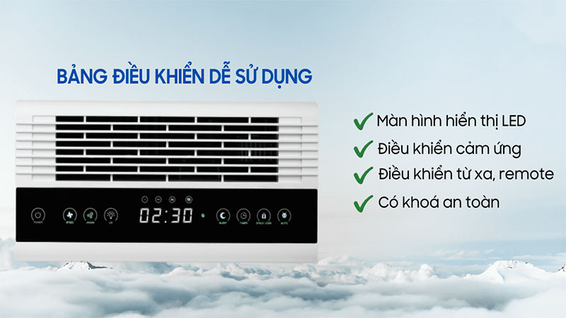 Bảng điều khiển của Máy lọc không khí Malloca MAP-07A