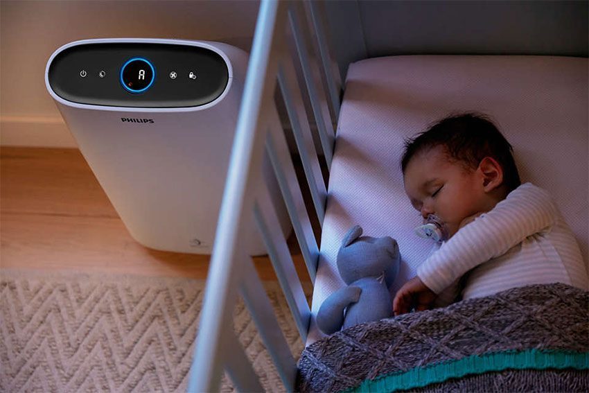 Máy lọc không khí Philips AC1217/10 với chế độ hoạt động ban đêm yên tĩnh